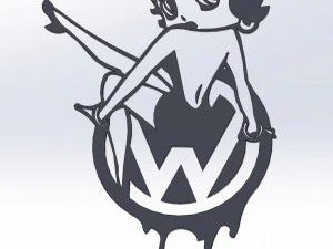 16 DXF FILE Wolkswagen Logos Industrial Laser Cut Router Vinil LOVE Nr0950 3D Model