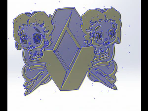 14 DXF FILE Renaut Logos Industrial Laser Cut Router Vinil LOVE Nr0951 3D Model