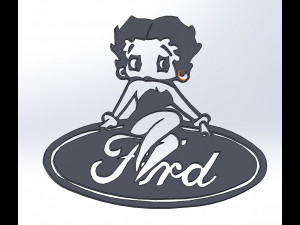 12 dxf file auto Logos Industrial Laser Cut Router Vinil LOVE Nr0952 Bettyboop 3D Model