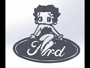 12 dxf ファイル自動ロゴ産業用レーザー カット ルーター ビニール LOVE Nr0952 Bettyboop 3Dモデル