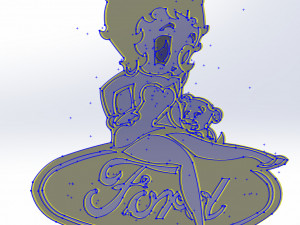 12 dxf file auto Logos Industrial Laser Cut Router Vinil LOVE Nr0952 Bettyboop 3D Model