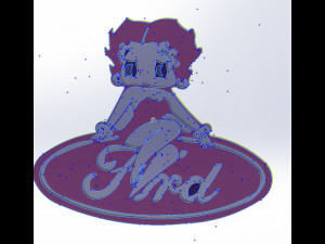 12 dxf file auto Logos Industrial Laser Cut Router Vinil LOVE Nr0952 Bettyboop 3D Model