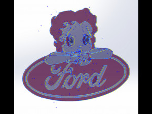 12 dxf file auto Logos Industrial Laser Cut Router Vinil LOVE Nr0952 Bettyboop 3D Model