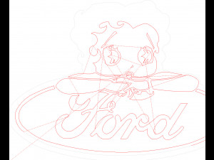 12 dxf file auto Logos Industrial Laser Cut Router Vinil LOVE Nr0952 Bettyboop 3D Model