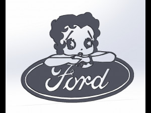 12 dxf file auto Logos Industrial Laser Cut Router Vinil LOVE Nr0952 Bettyboop 3D Model