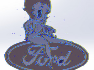 12 dxf file auto Logos Industrial Laser Cut Router Vinil LOVE Nr0952 Bettyboop 3D Model