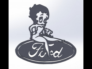 12 dxf file auto Logos Industrial Laser Cut Router Vinil LOVE Nr0952 Bettyboop 3D Model