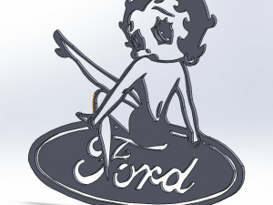 12 dxf file auto Logos Industrial Laser Cut Router Vinil LOVE Nr0952 Bettyboop 3D Model