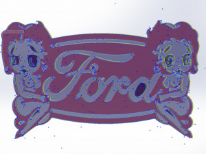 12 dxf file auto Logos Industrial Laser Cut Router Vinil LOVE Nr0952 Bettyboop 3D Model