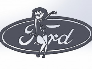 12 dxf file auto Logos Industrial Laser Cut Router Vinil LOVE Nr0952 Bettyboop 3D Model