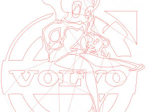 14 DXF FILE VOLVO LOGO cnc file Industrial Laser Cut Router Vinil Nr0953 3D Model