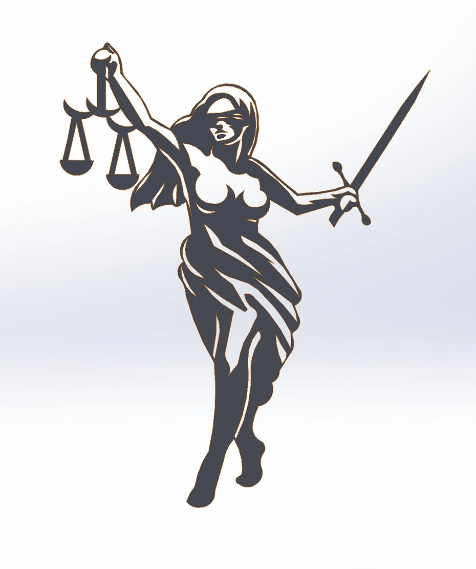 15 DXF File CNC gcode Industrial Laser Cut PANEL Plasma JUSTICE VECTOR Nr0999 3D Model .c4d .max .obj .3ds .fbx .stl .blend