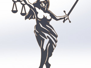 15 DXF File CNC gcode Industrial Laser Cut PANEL Plasma JUSTICE VECTOR Nr0999 3D Model