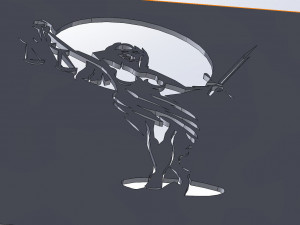 15 DXF File CNC gcode Industrial Laser Cut PANEL Plasma JUSTICE VECTOR Nr0999 3D मॉडल