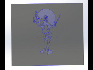 15 DXF File CNC gcode Industrial Laser Cut PANEL Plasma JUSTICE VECTOR Nr0999 3D मॉडल