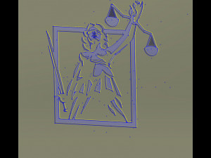 15 DXF File CNC gcode Industrial Laser Cut PANEL Plasma JUSTICE VECTOR Nr0999 3D मॉडल