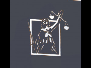 15 DXF File CNC gcode Industrial Laser Cut PANEL Plasma JUSTICE VECTOR Nr0999 3D मॉडल