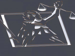 15 DXF File CNC gcode Industrial Laser Cut PANEL Plasma JUSTICE VECTOR Nr0999 3D Model