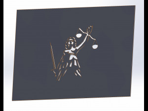15 DXF File CNC gcode Industrial Laser Cut PANEL Plasma JUSTICE VECTOR Nr0999 3D मॉडल