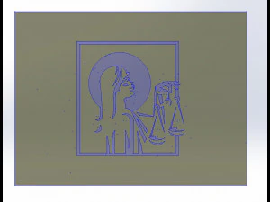 15 DXF File CNC gcode Industrial Laser Cut PANEL Plasma JUSTICE VECTOR Nr0999 3D Model