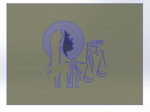 15 DXF File CNC gcode Industrial Laser Cut PANEL Plasma JUSTICE VECTOR Nr0999 3D मॉडल