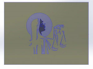 15 DXF File CNC gcode Industrial Laser Cut PANEL Plasma JUSTICE VECTOR Nr0999 3D Model