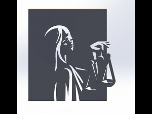 15 DXF File CNC gcode Industrial Laser Cut PANEL Plasma JUSTICE VECTOR Nr0999 3D मॉडल