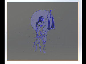 15 DXF File CNC gcode Industrial Laser Cut PANEL Plasma JUSTICE VECTOR Nr0999 3D मॉडल