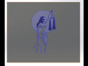 15 DXF File CNC gcode Industrial Laser Cut PANEL Plasma JUSTICE VECTOR Nr0999 3D Model
