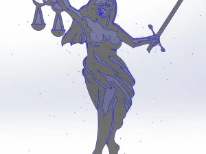 15 DXF File CNC gcode Industrial Laser Cut PANEL Plasma JUSTICE VECTOR Nr0999 3D Model