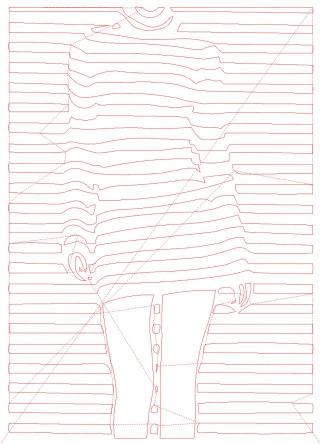 8 DXF File CNC g-code Industrial Laser Cut WOMEN LINES PANEL decorative Nr5030 Modello 3D .c4d .max .obj .3ds .fbx .stl .blend 