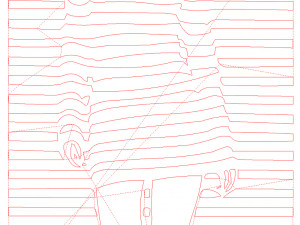 8 DXF File CNC g-code Industrial Laser Cut WOMEN LINES PANEL decorative Nr5030 3Dモデル