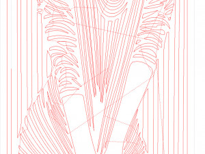 8 DXF File CNC g-code Industrial Laser Cut WOMEN LINES PANEL decorative Nr5030 Modello 3D