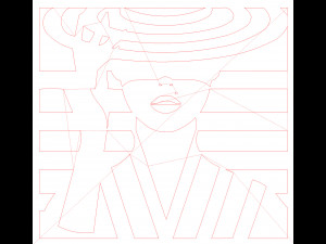 8 DXF File CNC g-code Industrial Laser Cut WOMEN LINES PANEL decorative Nr5030 Modello 3D