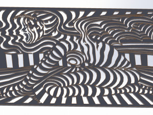 8 DXF File CNC g-code Industrial Laser Cut WOMEN LINES PANEL decorative Nr5030 Modello 3D