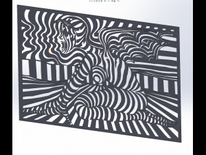 8 DXF File CNC g-code Industrial Laser Cut WOMEN LINES PANEL decorative Nr5030 Modello 3D