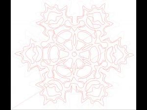 10 DXF Dosyası CNC gcode End&uuml;striyel Lazer Router SNOWFLAKES1 Noel Nr0011 3D Model