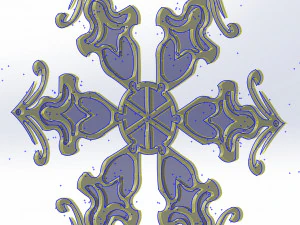10 DXF File CNC gcode Industrial Laser Router SNOWFLAKES1 Christmas Nr0011 3D Model