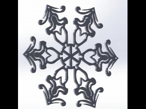 10 DXF File CNC gcode Industrial Laser Router SNOWFLAKES1 Christmas Nr0011 3D Model