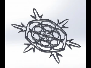 10 DXF File CNC gcode Industrial Laser Router SNOWFLAKES1 Christmas Nr0011 3D Model