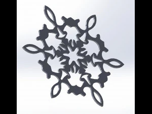 10 DXF File CNC gcode Industrial Laser Router SNOWFLAKES1 Christmas Nr0011 3D Model