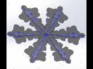 10 DXF File CNC gcode Industrial Laser Router SNOWFLAKES1 Christmas Nr0011 3D-Modell