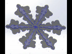 10 DXF File CNC gcode Industrial Laser Router SNOWFLAKES1 Christmas Nr0011 3D Model