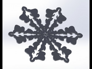 10 DXF File CNC gcode Industrial Laser Router SNOWFLAKES1 Christmas Nr0011 3D-Modell