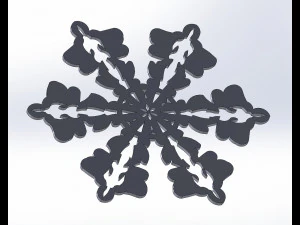 10 DXF File CNC gcode Industrial Laser Router SNOWFLAKES1 Christmas Nr0011 3D Model