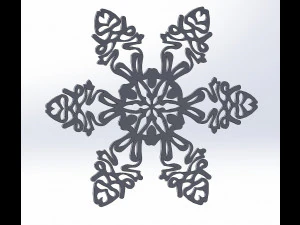 10 DXF File CNC gcode Industrial Laser Router SNOWFLAKES1 Christmas Nr0011 3D Model