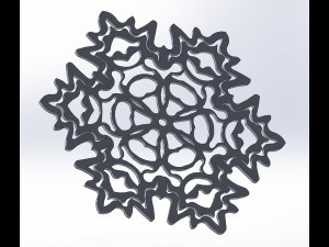 10 DXF File CNC gcode Industrial Laser Router SNOWFLAKES1 Christmas Nr0011 3D-Modell