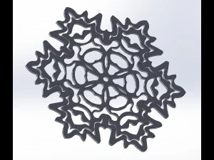 10 DXF File CNC gcode Industrial Laser Router SNOWFLAKES1 Christmas Nr0011 3D Model