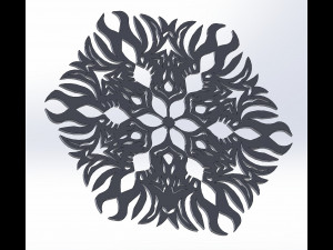 10 DXF File CNC gcode Industrial Laser Router SNOWFLAKES1 Christmas Nr0011 3D-Modell