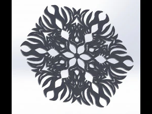 10 DXF File CNC gcode Industrial Laser Router SNOWFLAKES1 Christmas Nr0011 3D Model